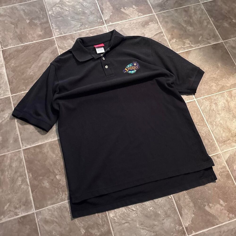 Vintage 2000s y2K Reebok WNBA Los Angeles Sparks black polo, rare piece, size L
